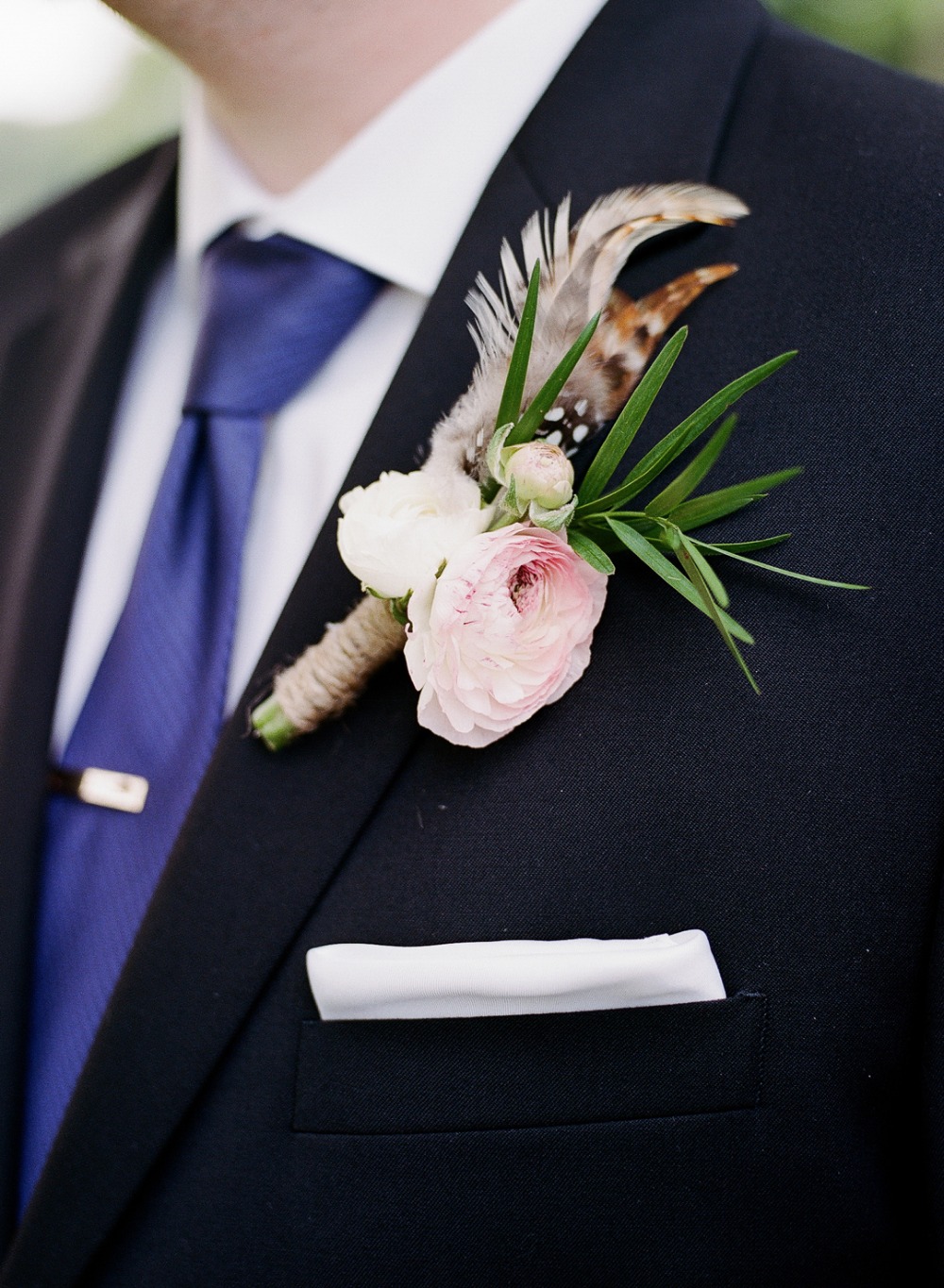 Owl feather boutonniere
