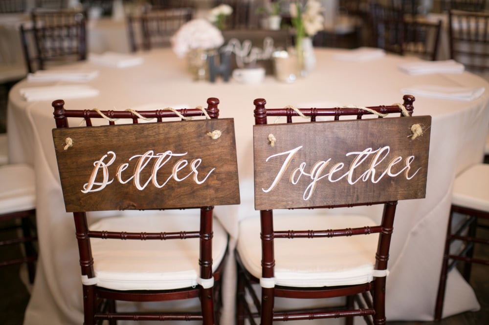 better together wood wedding sign