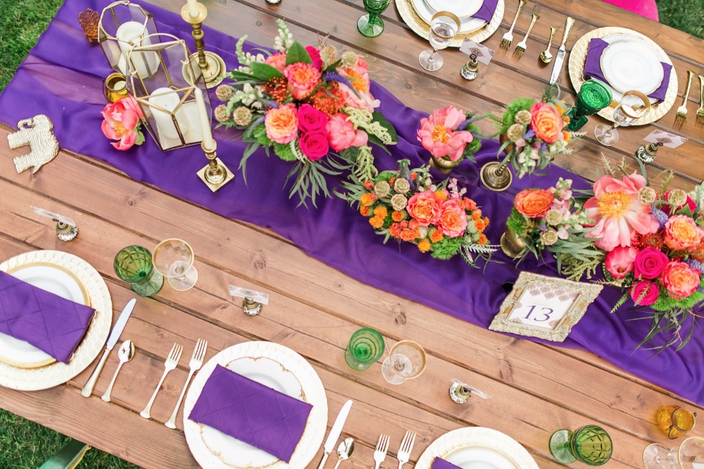 Purple and pink tablescape