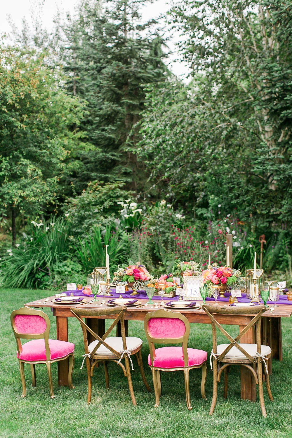 Organic outdoor reception table