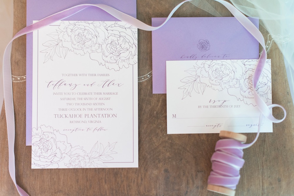 Lavender invitation suite