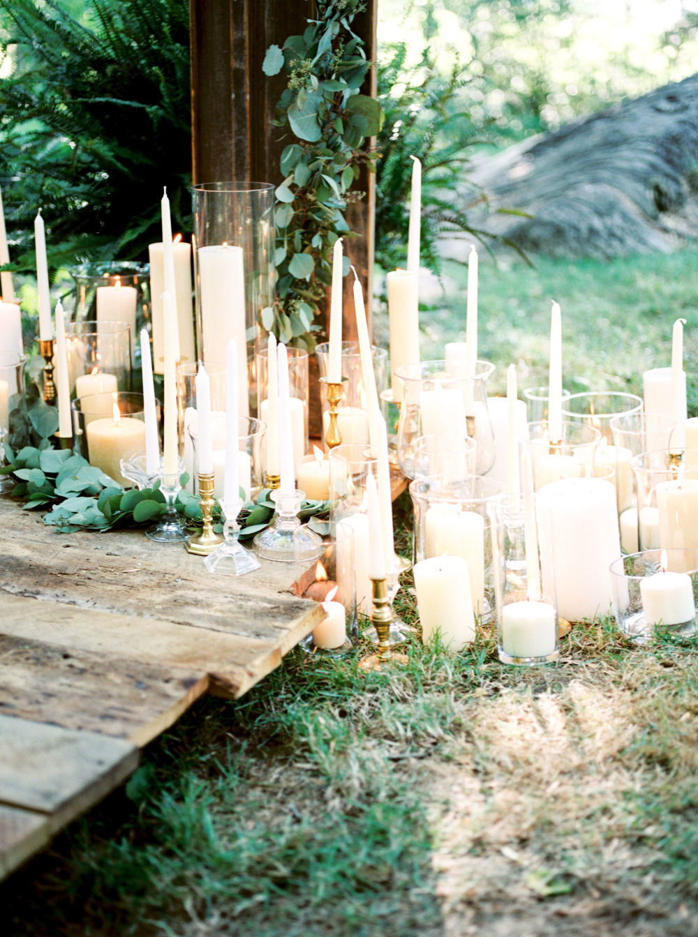 many candles wedding decor