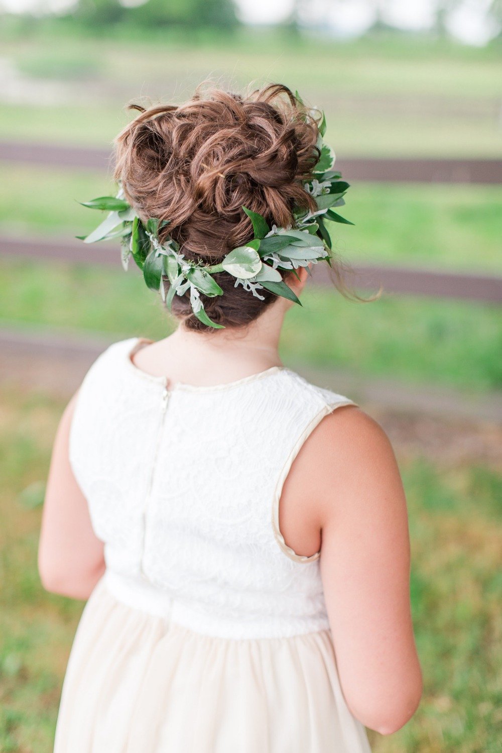 Flower girl crown and hair