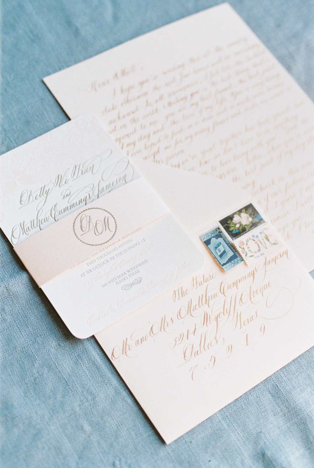 diy letter press wedding stationery