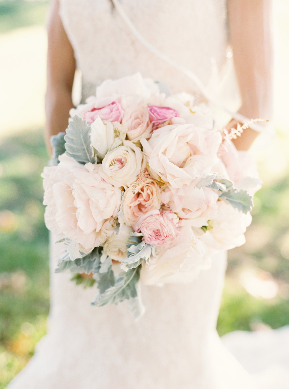 pink and white DIY wedding bouquet
