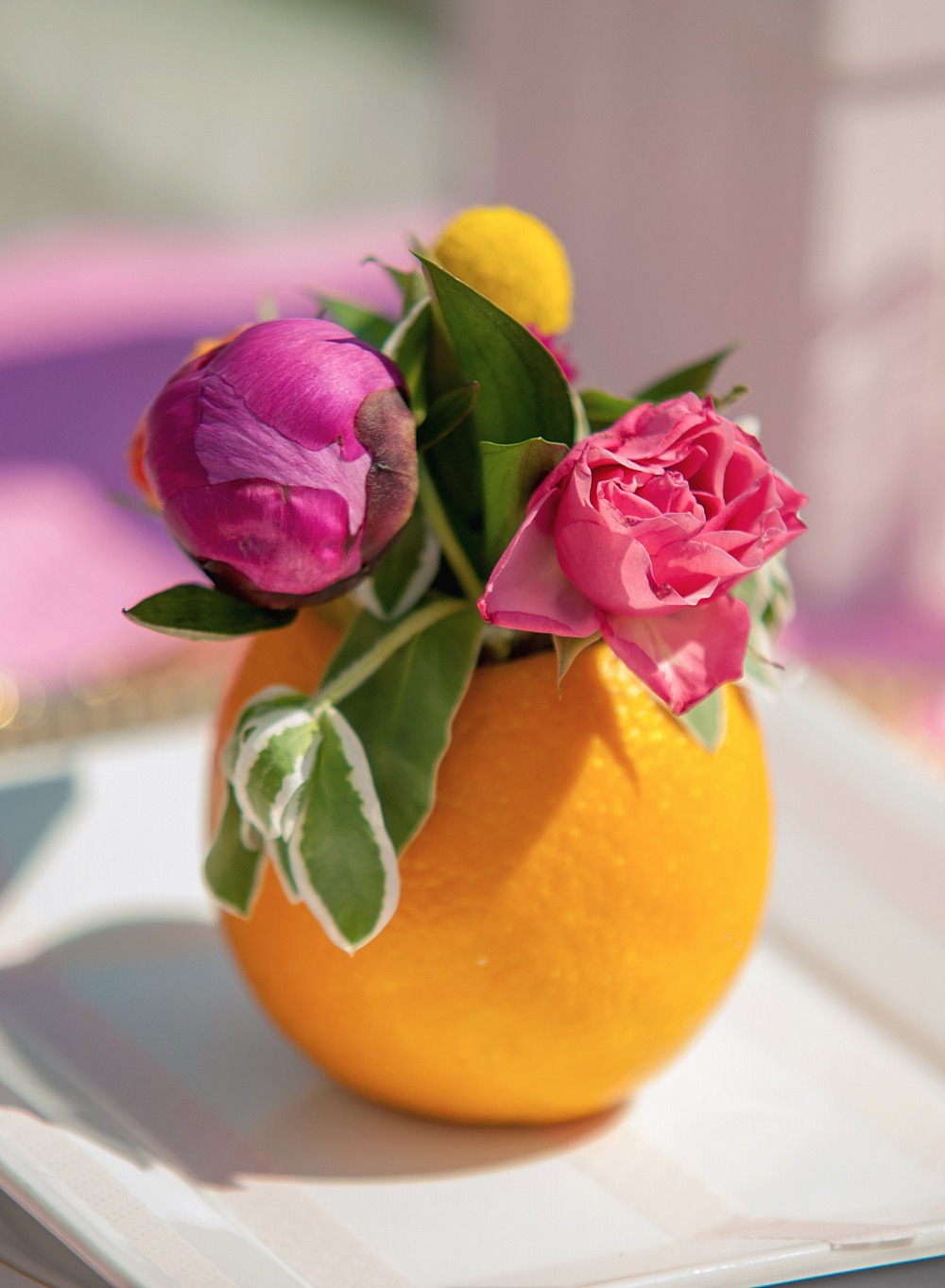 Cute orange vase placesetting