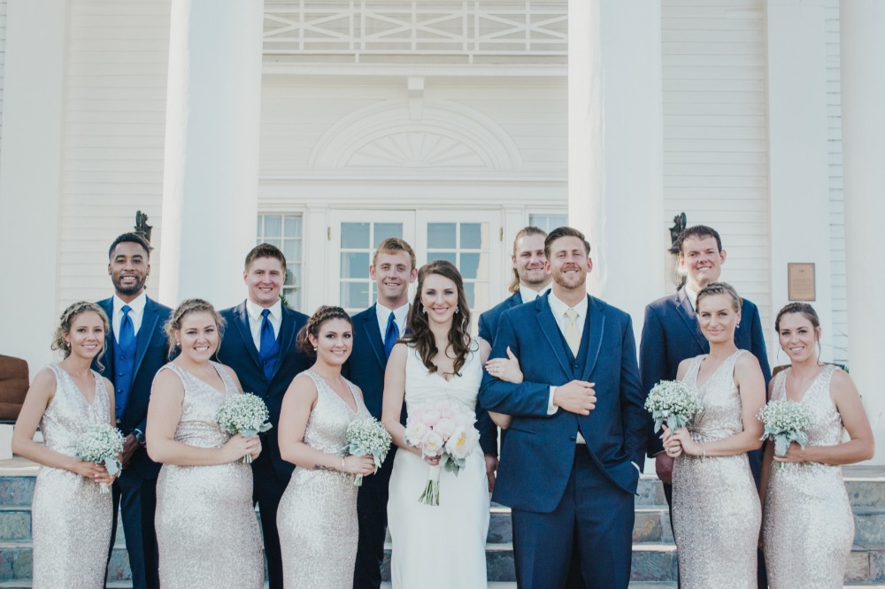 Gold and navy wedding party