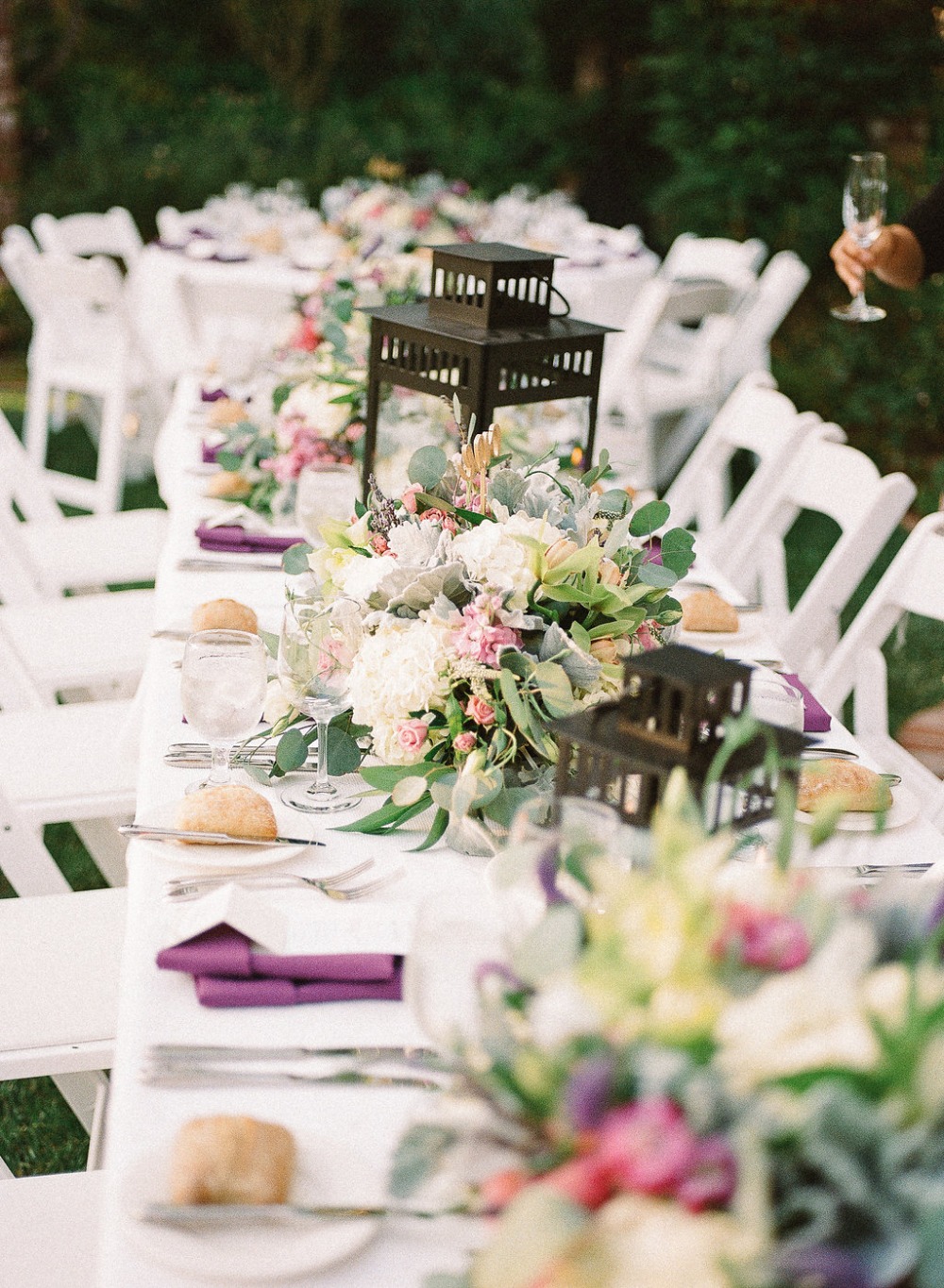 Floral and lantern centerpieces