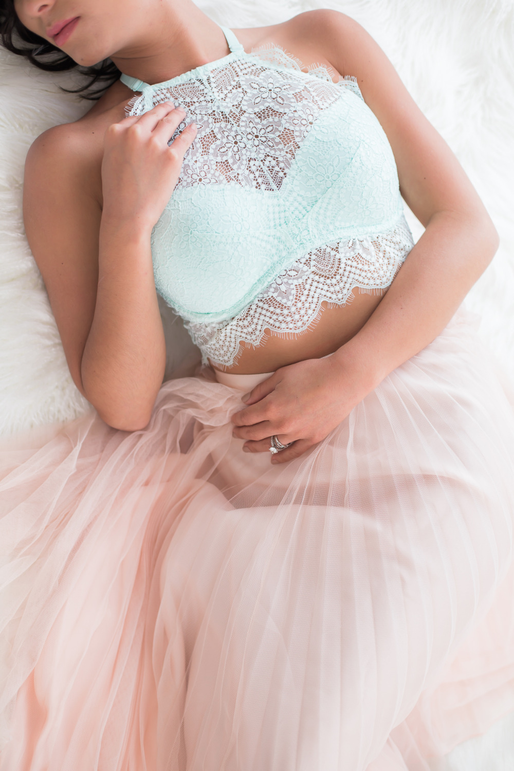 bridal shower boudoir mint and blush outfit