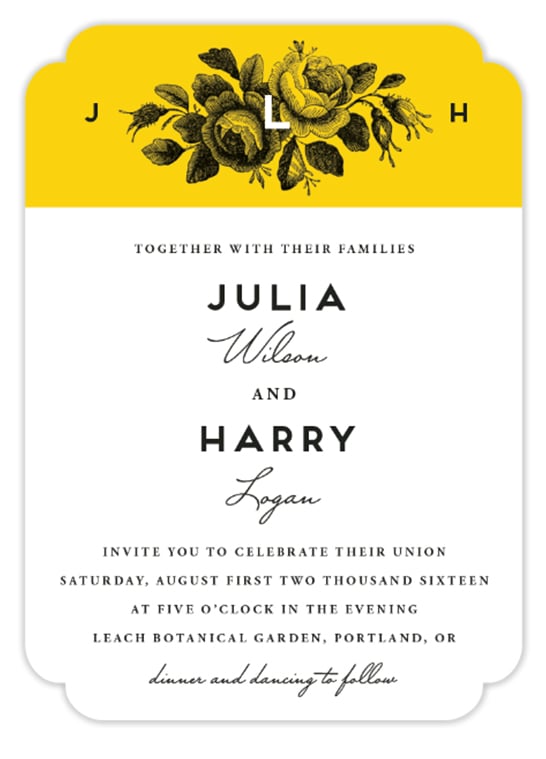 yellow wedding invite