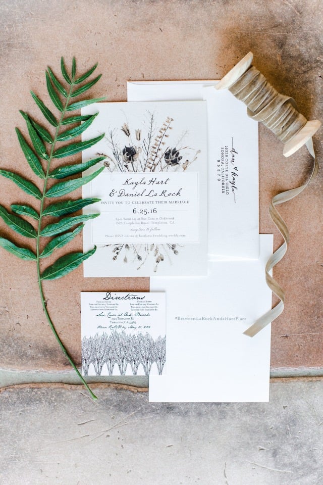 organic wedding invitations from Minted