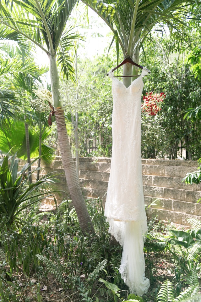 wedding dress in paradise