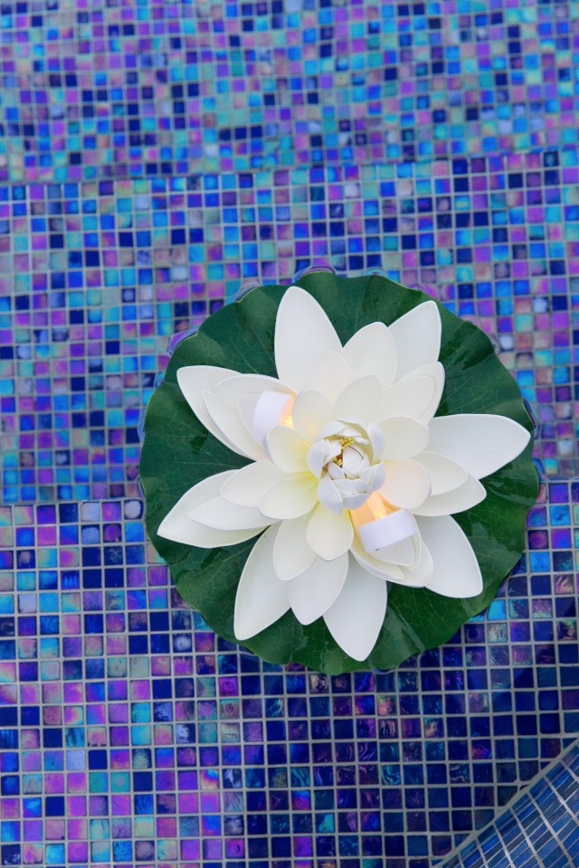 floating faux lilies for your pool