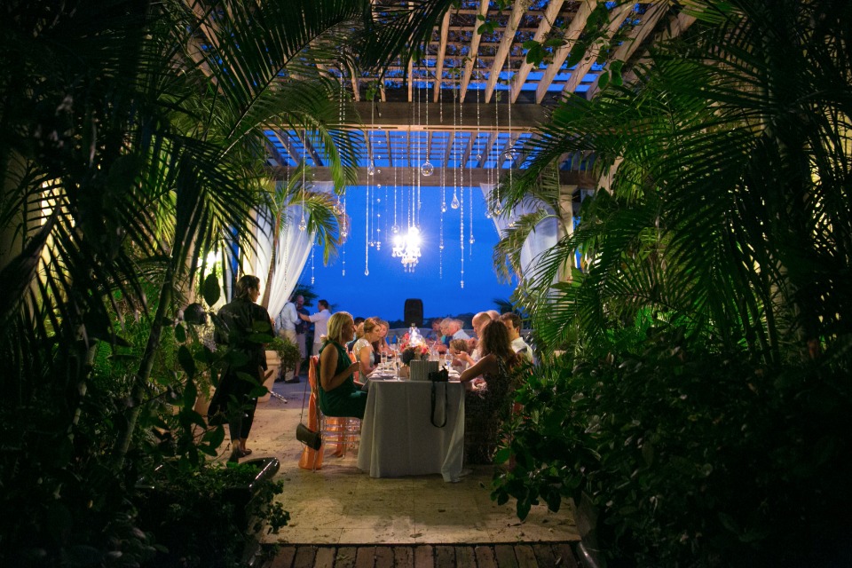 tropical wedding reception