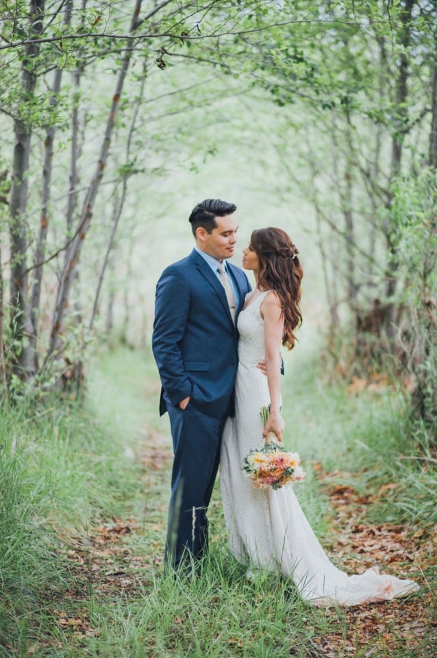 romantic wedding forest photo session
