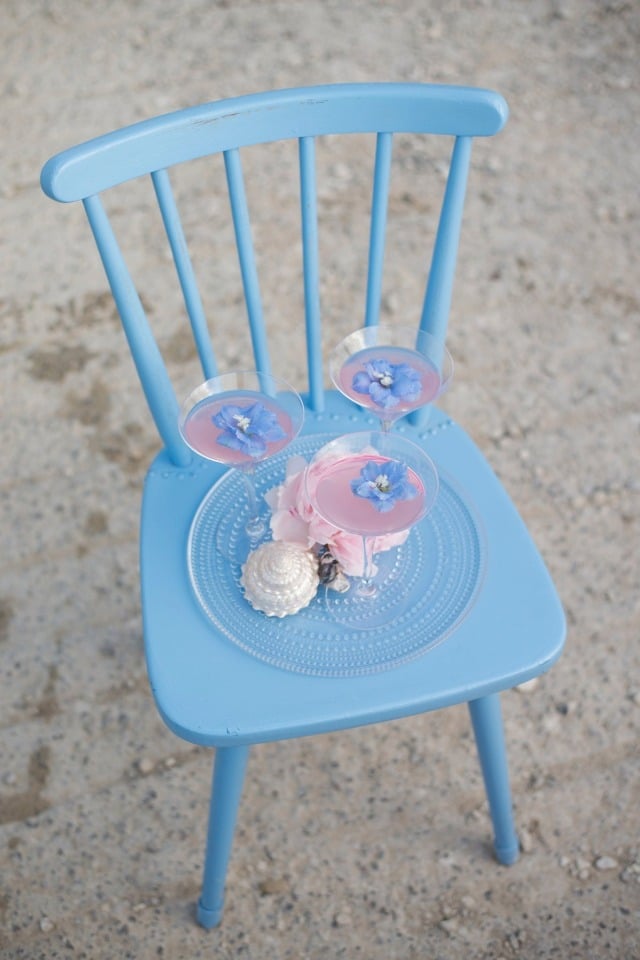soft blue wedding chair
