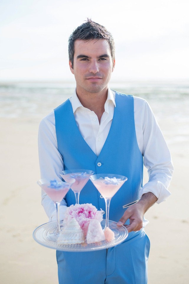 groom in blue and white