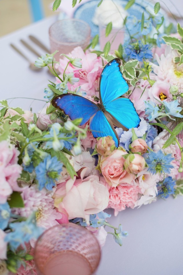 whimsical butterfly and flower centerpiece garland
