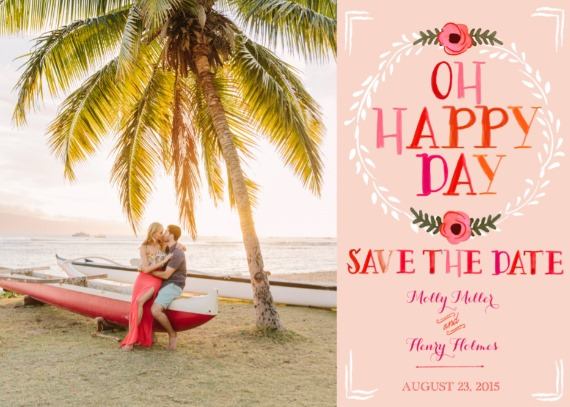 Couple's tropical save the date announcement: August 23, 2015