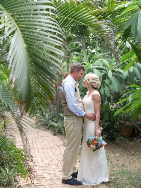 Blue and Orange Caribbean Beach Wedding