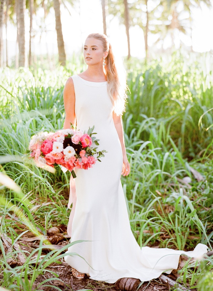 modern simple and chic wedding gown