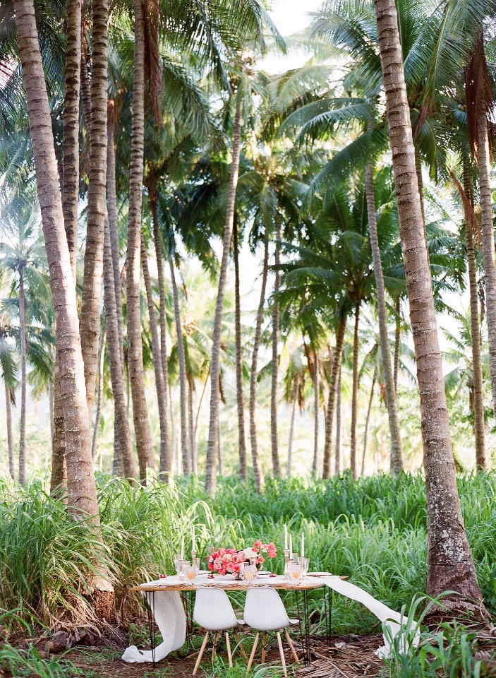tropical forest wedding reception ideas