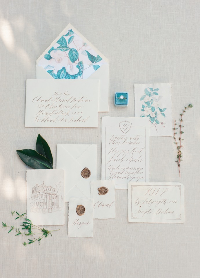 handwritten calligraphy wedding stationery by Michaela McBride