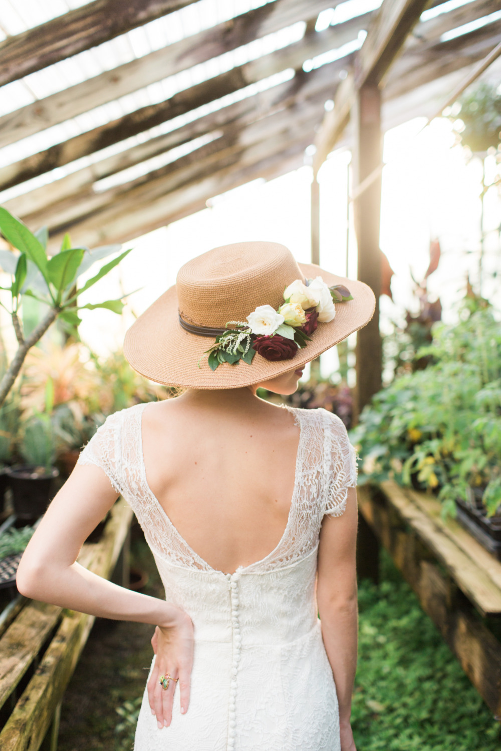 garden hat wedding attire