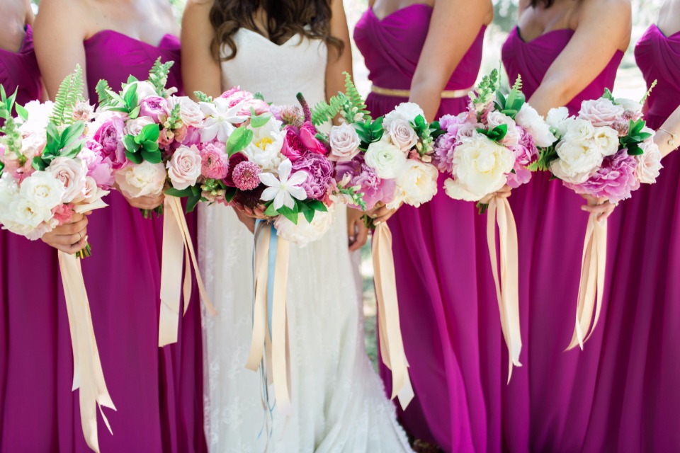 fuchsia bridesmaids dresses