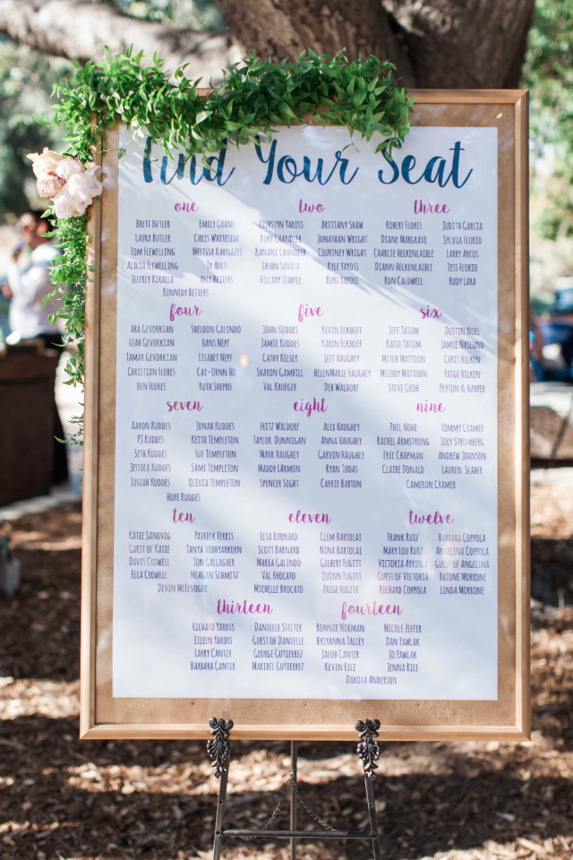 find your seat wedding seating assignment display