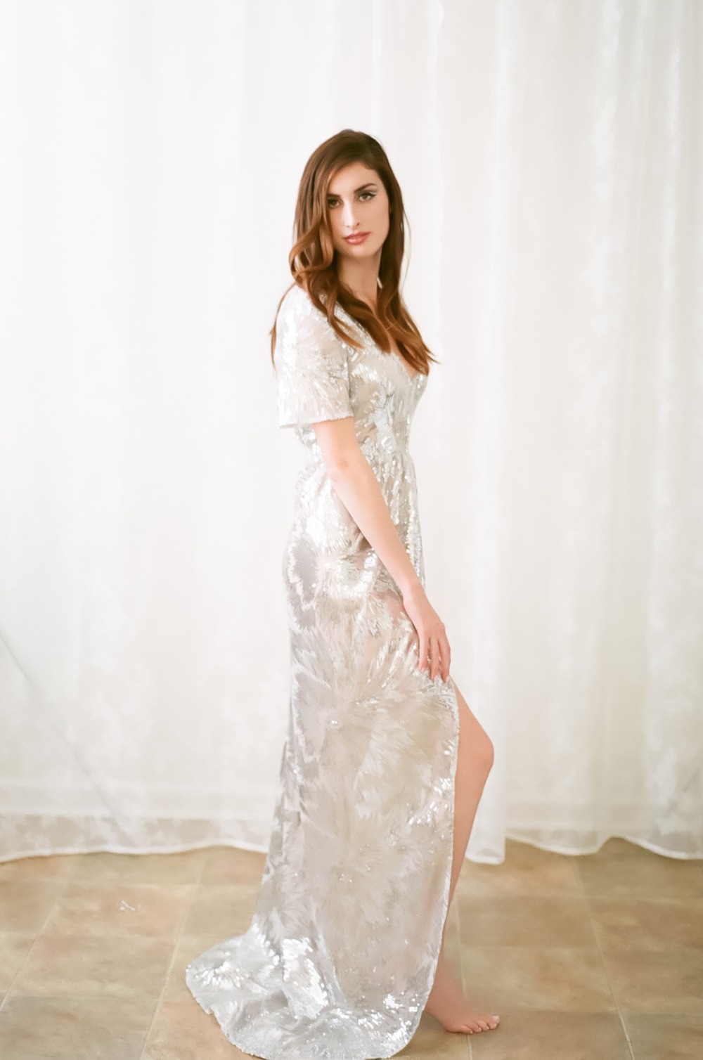 silver wedding dress by Lovey by Isha