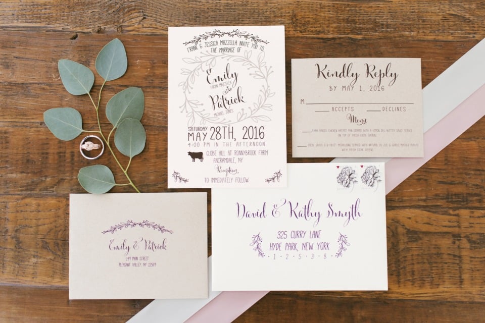 unique hand drawn wedding invitations