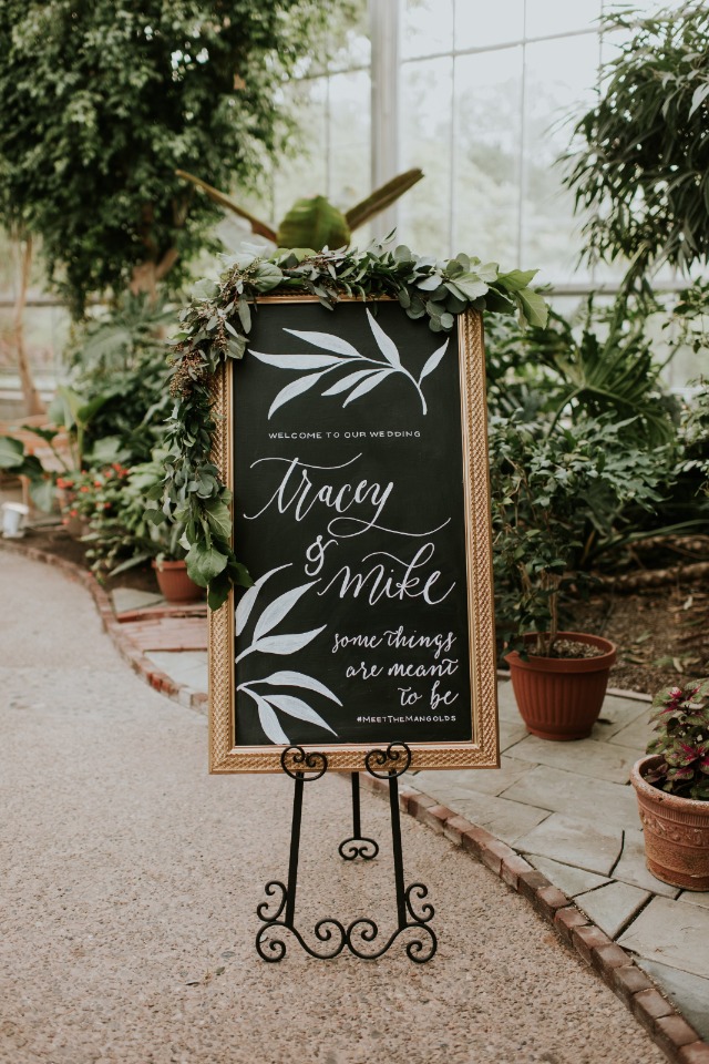organic inspired wedding welcome sign
