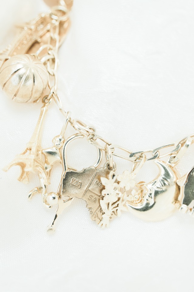 gold charm bracelet wedding jewelry