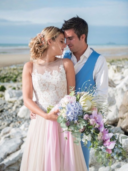 Pink and Blue Whimsical Beach Wedding Ideas