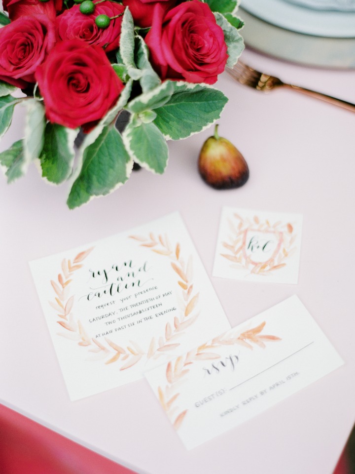 watercolor wedding stationery