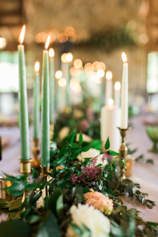 candle lit wedding tables