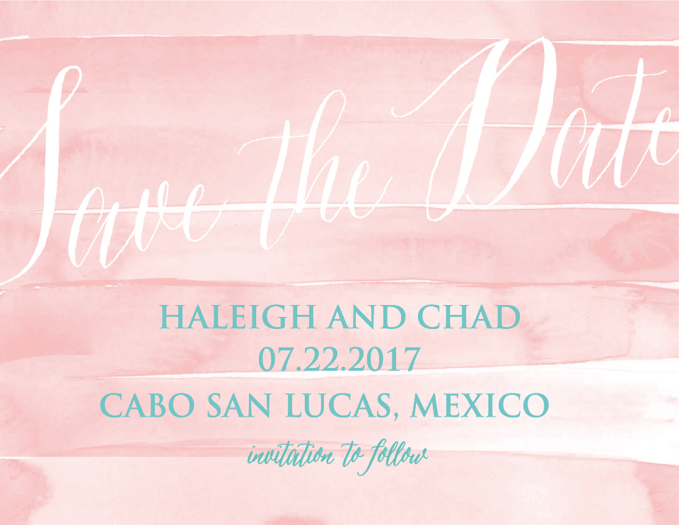 Haleigh and Chad save the date announcement in Cabo