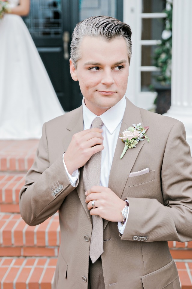 neutral suit for your groom