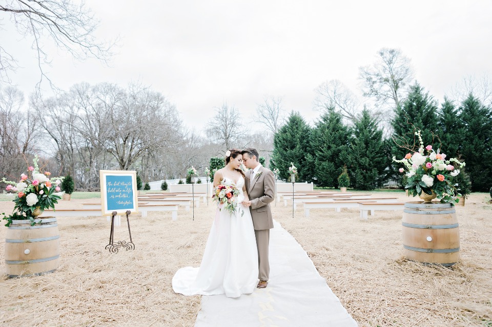 late fall outdoor wedding ceremony