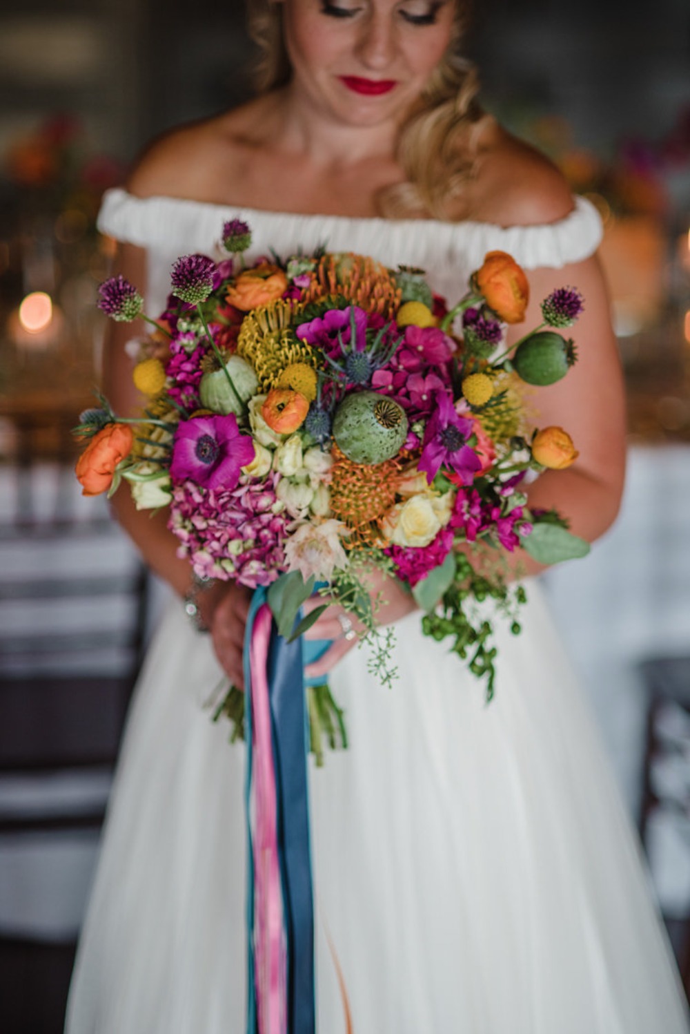 Colorful and textured bouquet