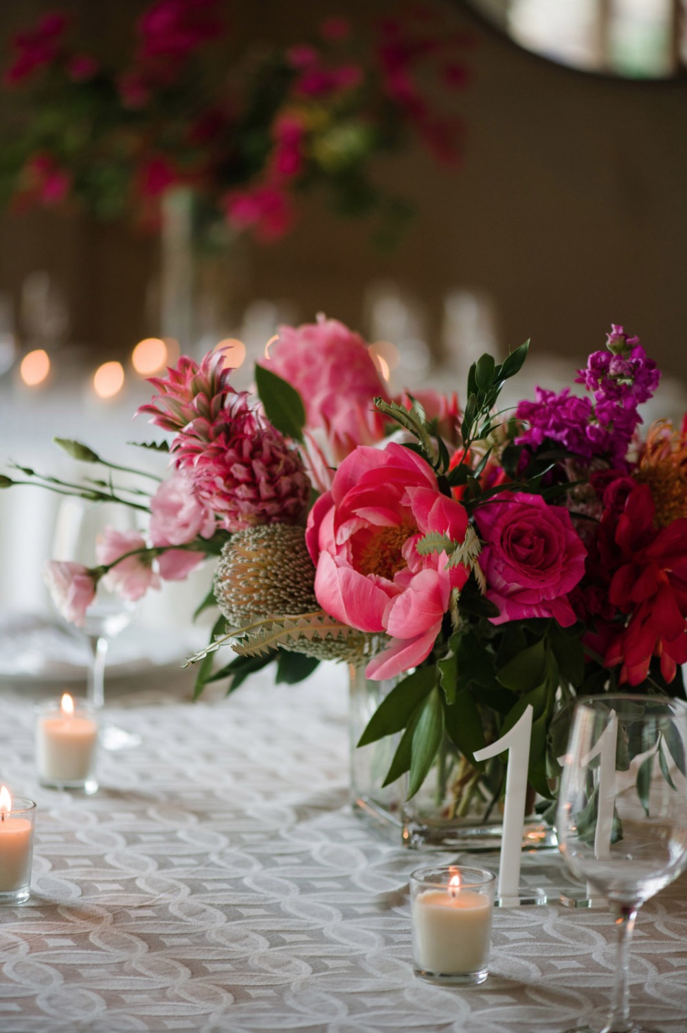 Colorful centerpiece idea with candles