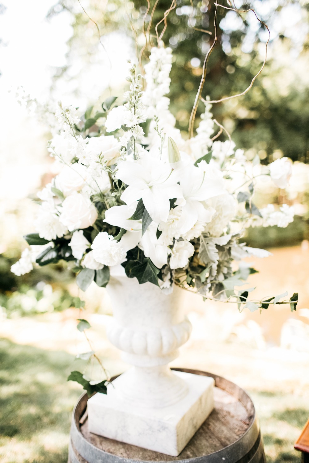 White floral arrangements