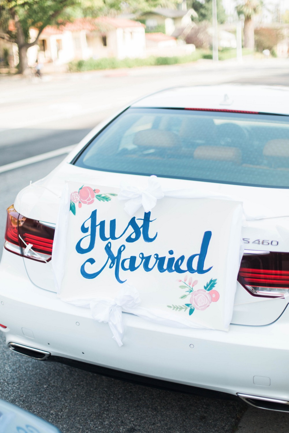 Just Married car sign