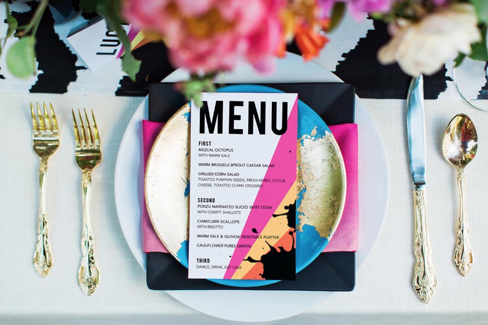 Modern and edgy table menu