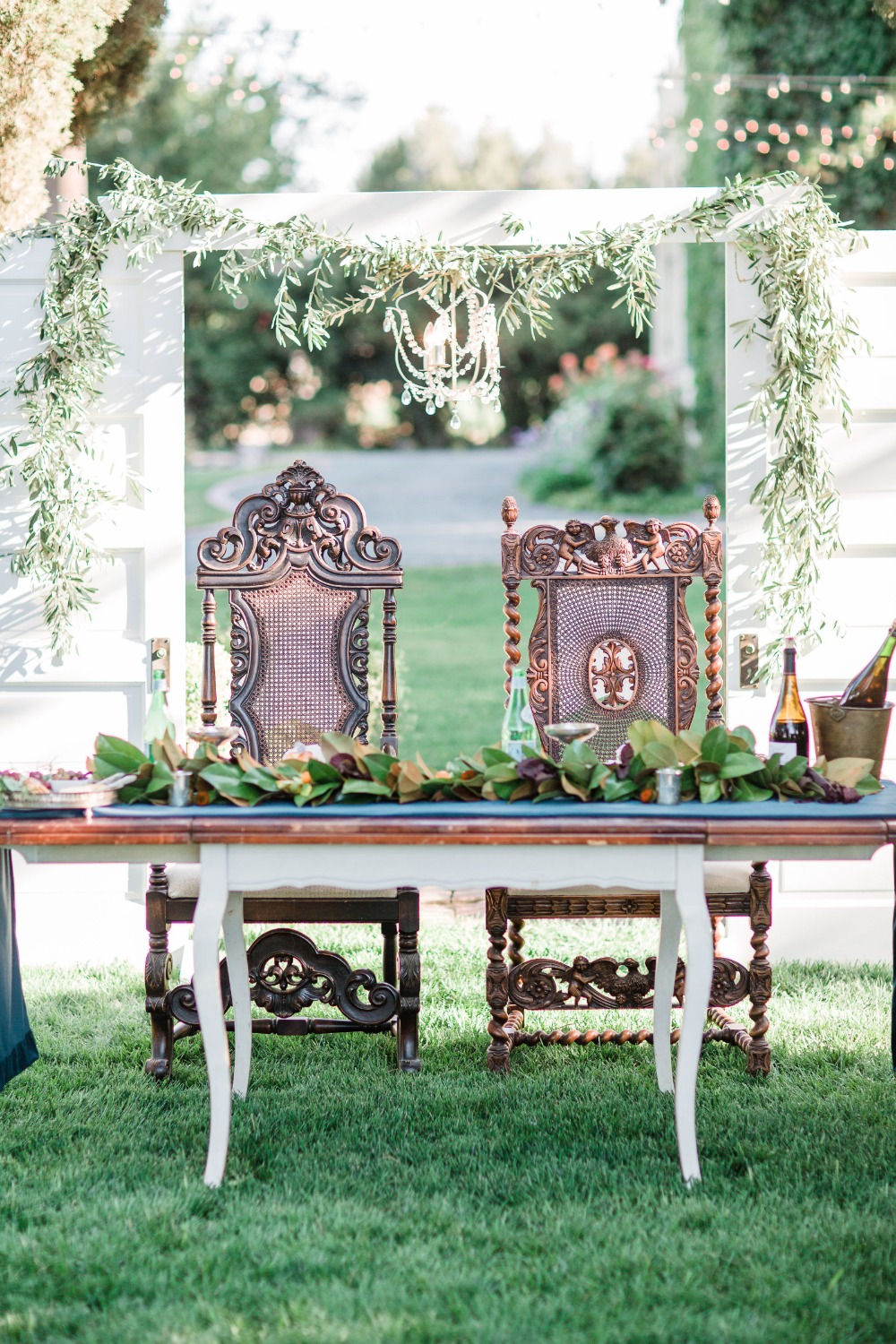 Vintage bride and groom chairs