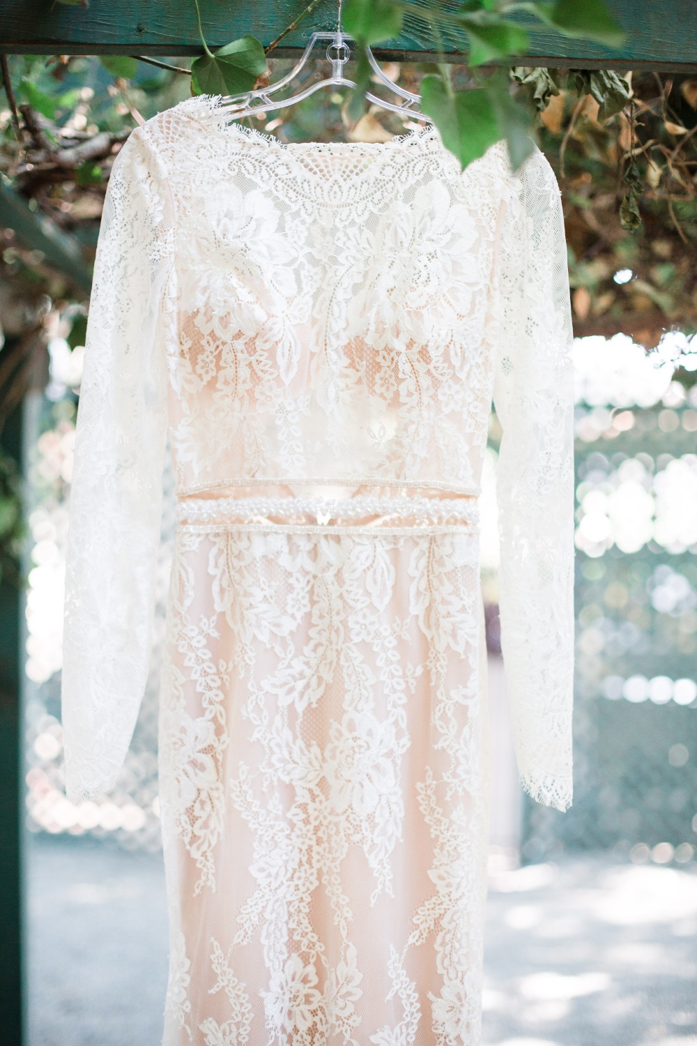 Long sleeve lace gown