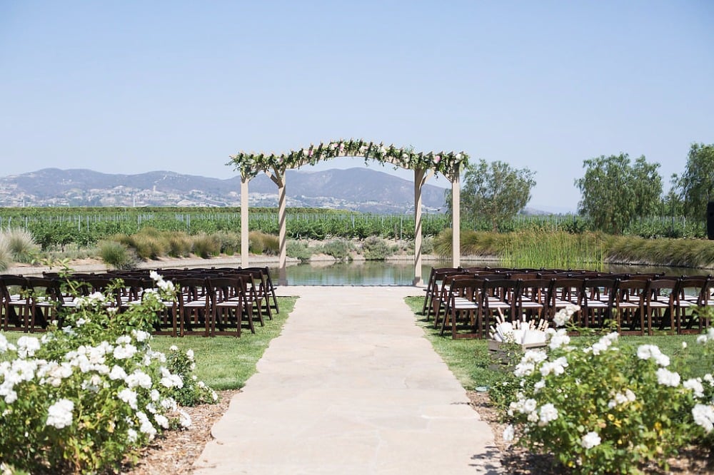 romantic garden wedding ceremony