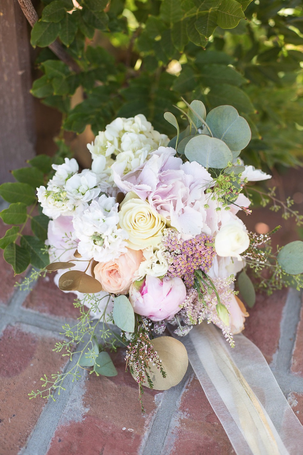 soft pink and ivory wedding bouquet