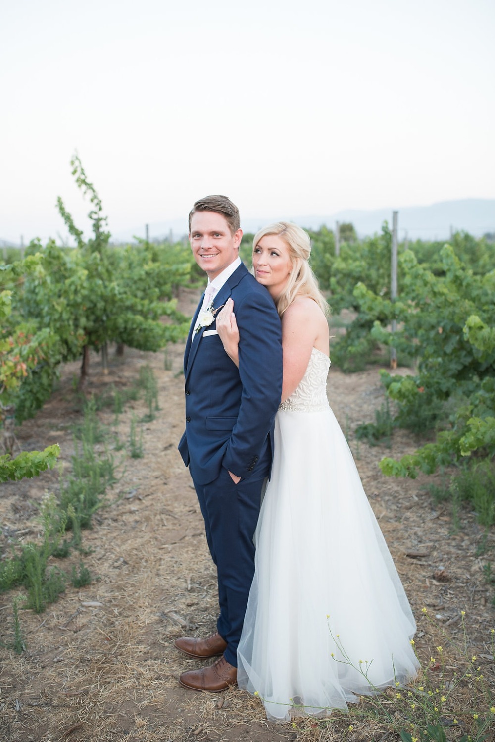 bride and groom on their wedding day at Ponte Winery